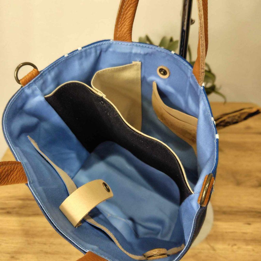 ミナペルホネン /2025tambourineタンバリンブルーしきりトートSサイ