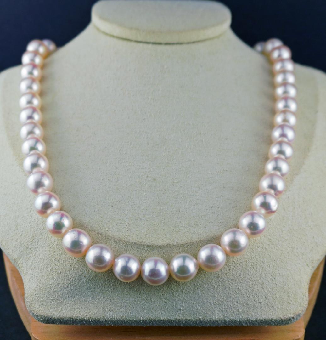 ふく様用 大粒あこや真珠9.0㎜～9.5㎜ネックレス鑑別ソーティング付き