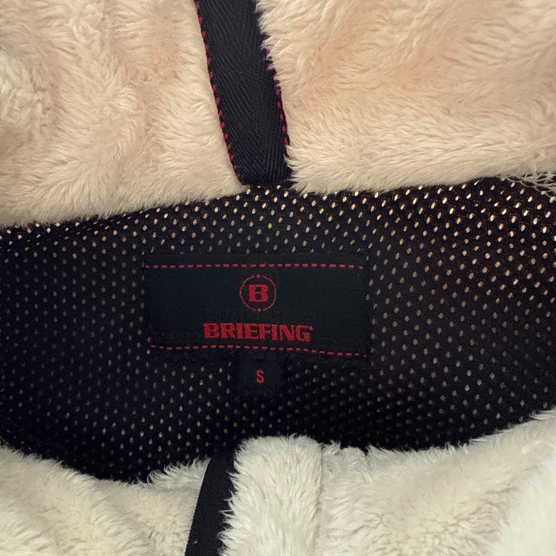 BRIEFING フリースベスト S ホワイト/ブラック
