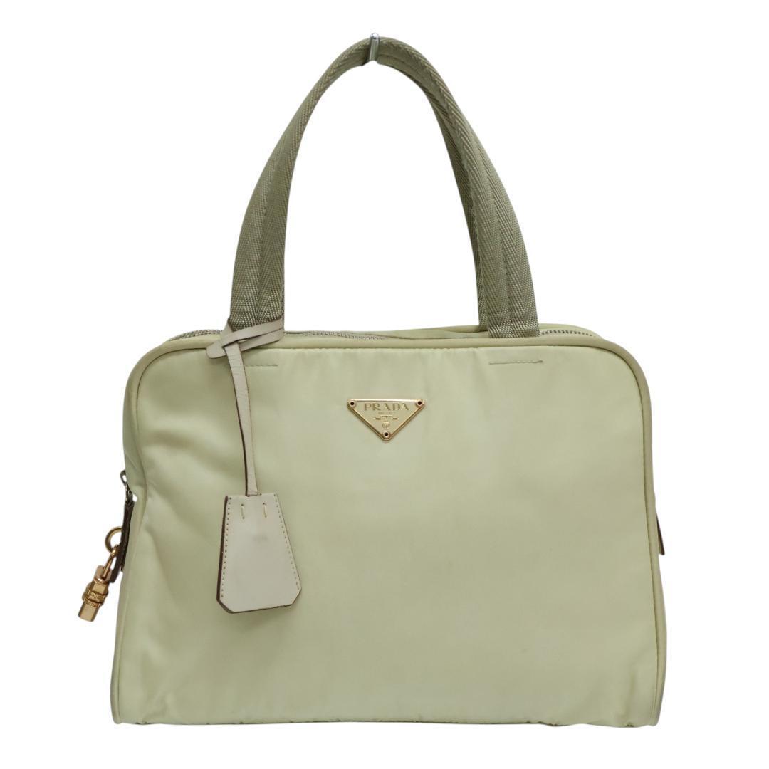 良品 PRADA プラダ ハンドバッグ 三角ロゴ 白タグ ナイロン 正規品