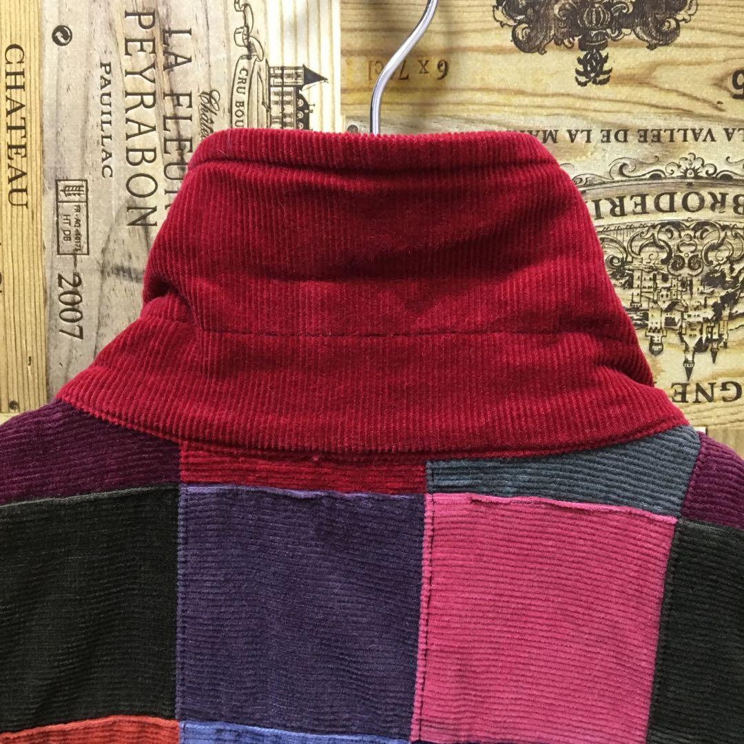 ユーロヴィンテージ　ラルフローレン コーデュロイベスト　デニム　パッチワーク