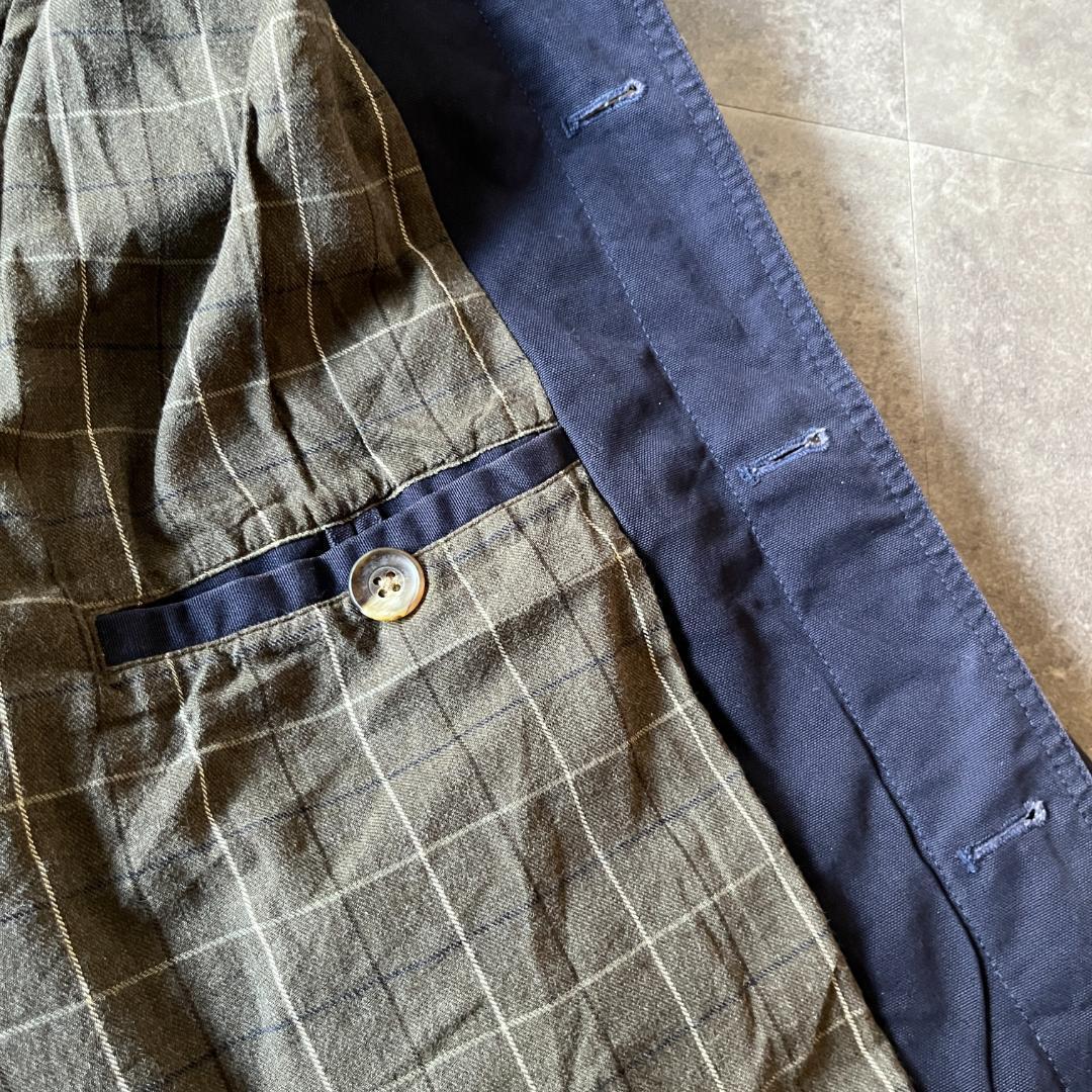 00s Lands' End カバーオール コーデュロイ襟 紺 XL A538