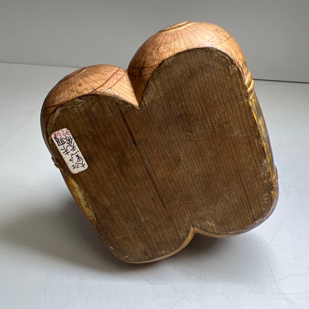 江戸後期　木彫色絵大黒　高さ約17㎝　東Y7-1223①トヒチル