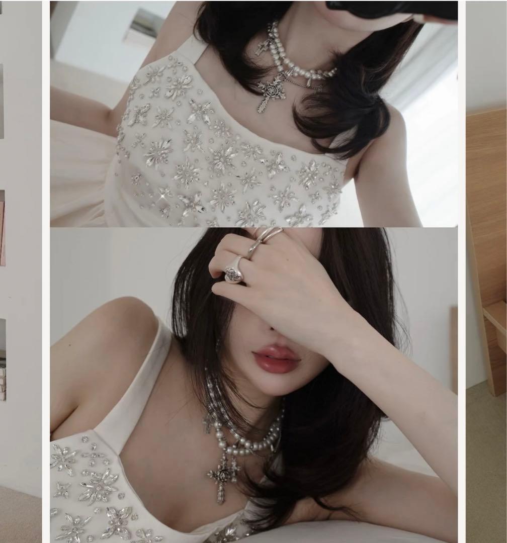 新品タグつき ダーリッチ ジュエリーフレアチュニック アイボリー