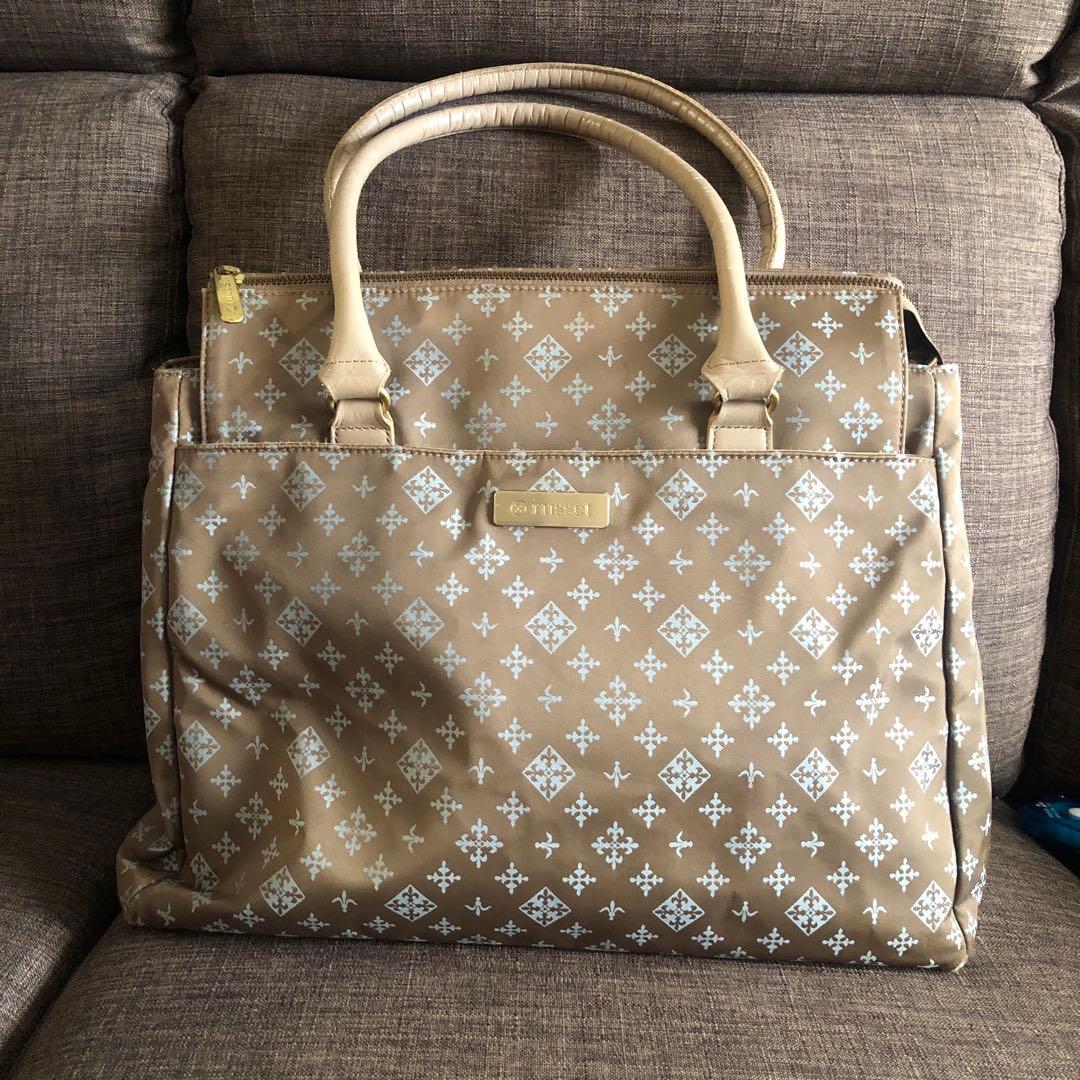 russet モノグラムビジネスバッグ ベージュ