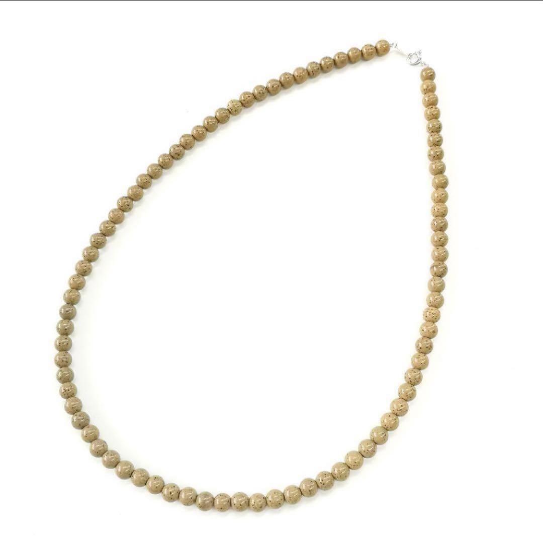 高純度タイプ 台湾産北投石8mmネックレス52cm ラジウム