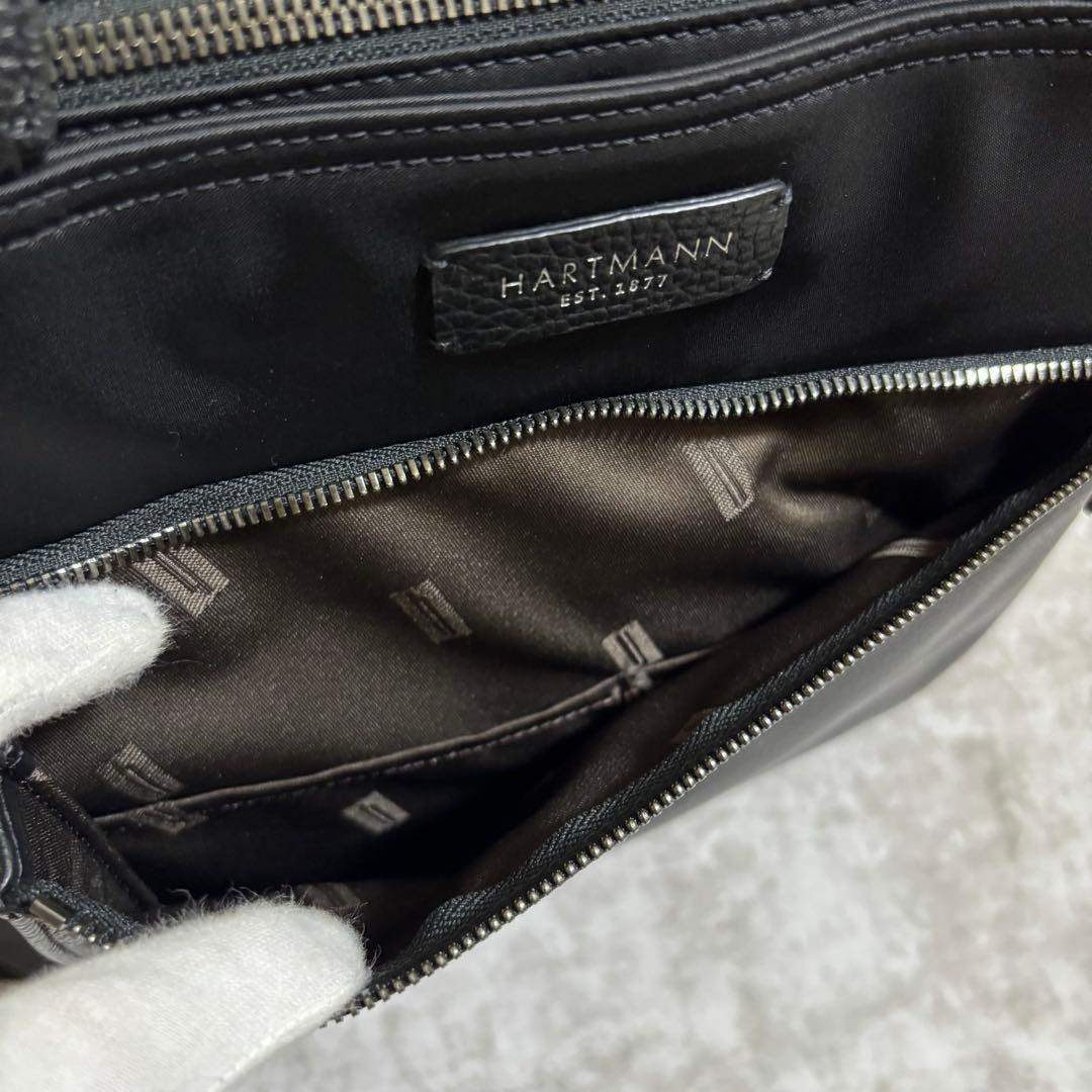 H199 極美品✨ハートマン　ビジネスバッグ　トート　ナイロン　レザー　ブラック