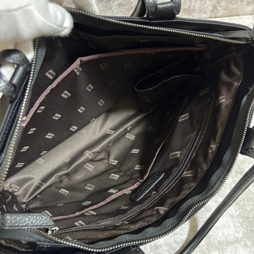 H199 極美品✨ハートマン　ビジネスバッグ　トート　ナイロン　レザー　ブラック