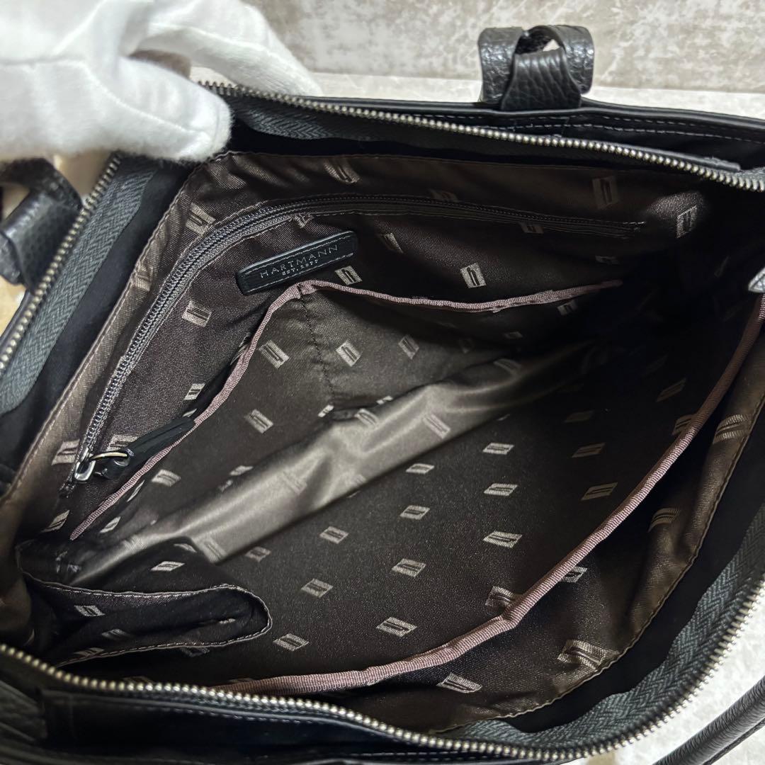 H199 極美品✨ハートマン　ビジネスバッグ　トート　ナイロン　レザー　ブラック