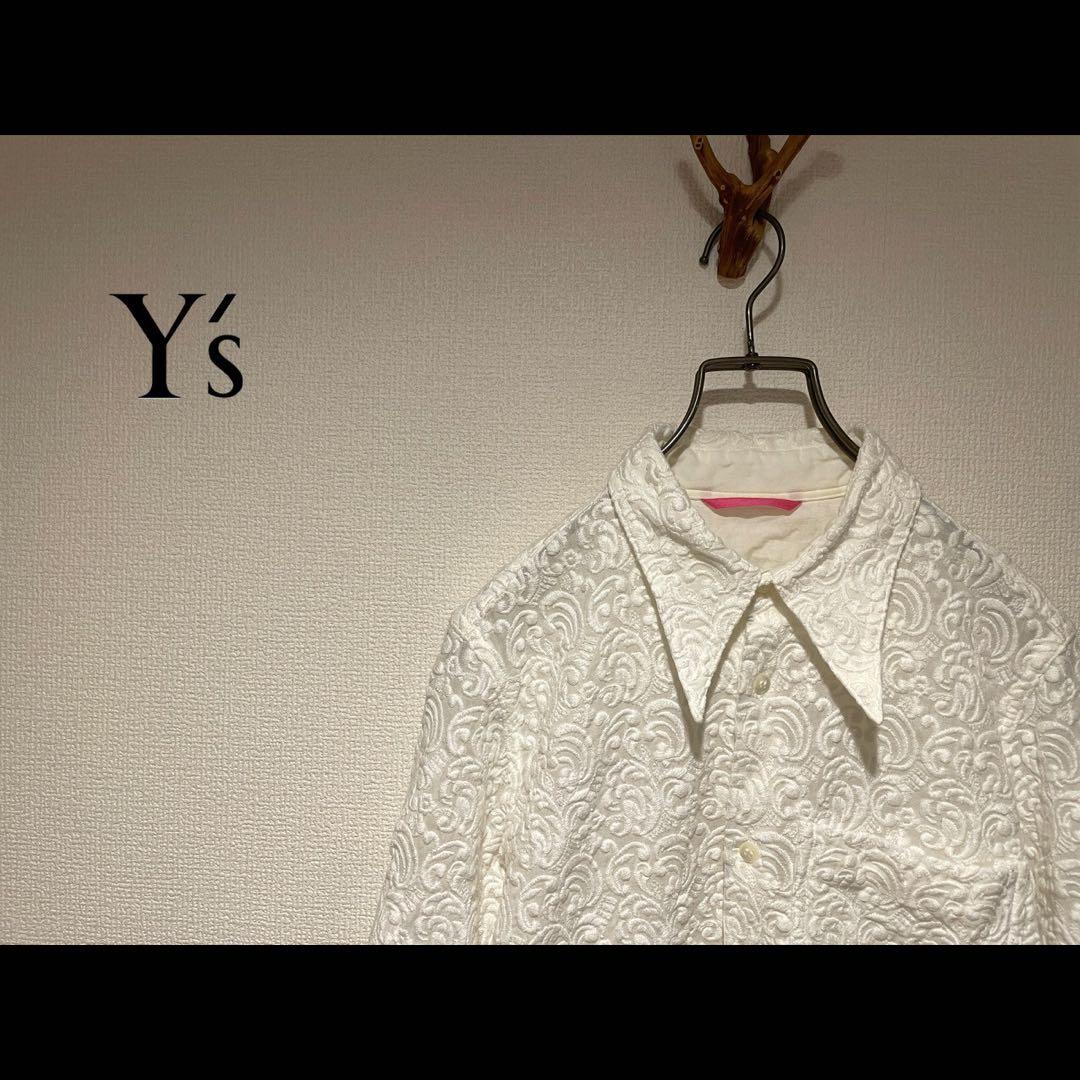 Y's Yohji Yamamoto スタンプワーク ペイズリー レース シャツ