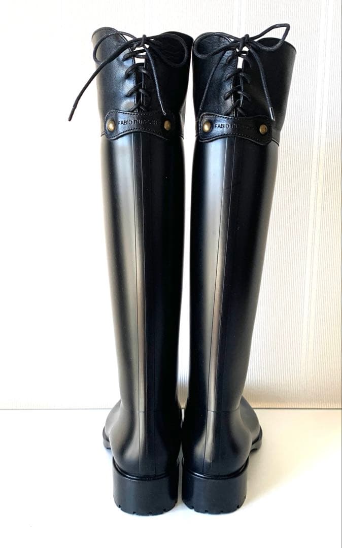 [美品]レインブーツ　FABIO RUSCONI [38] レザー　イタリア製