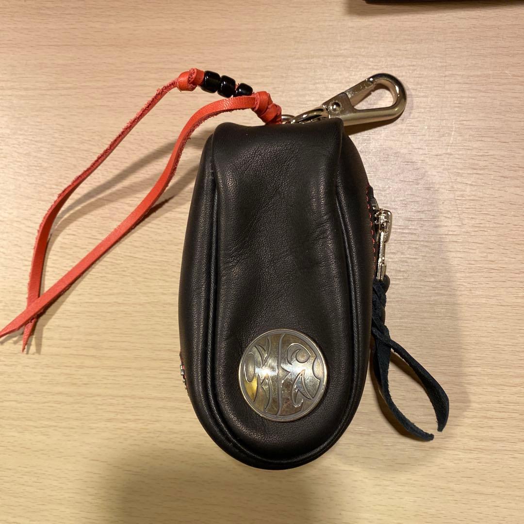 Red Moon ブラックレザーキーケース ポーチ