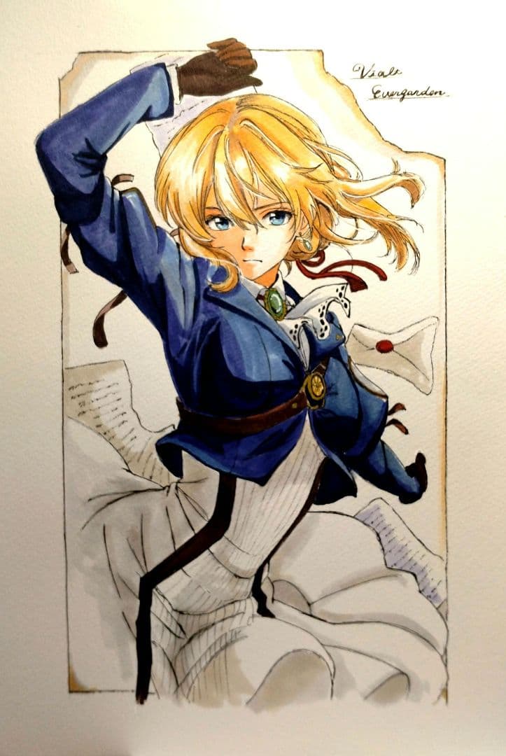 海*ん様 海老さんページ　手描きイラストA4