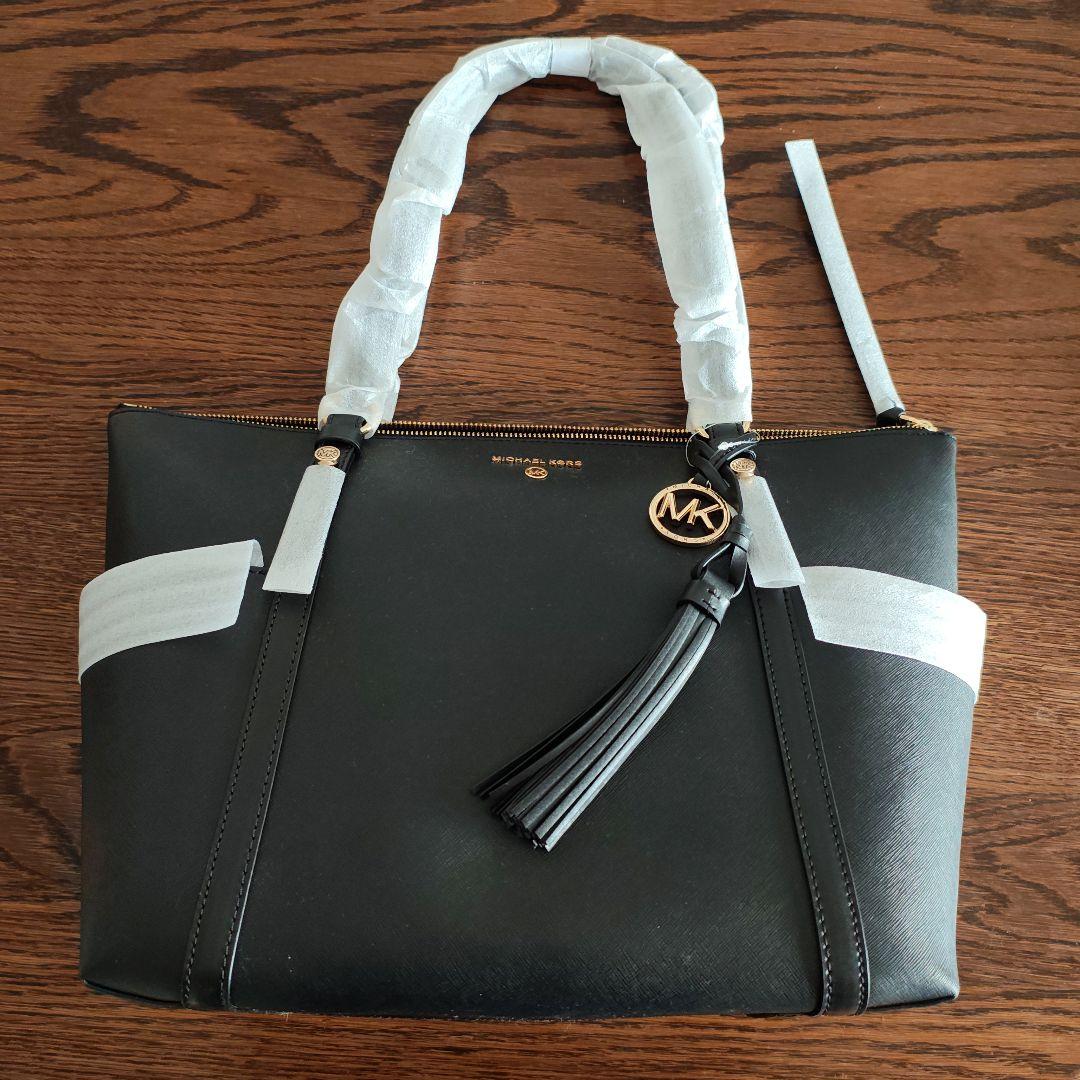 【新品・未使用】MICHAEL KORS ブラック 革トートバッグ