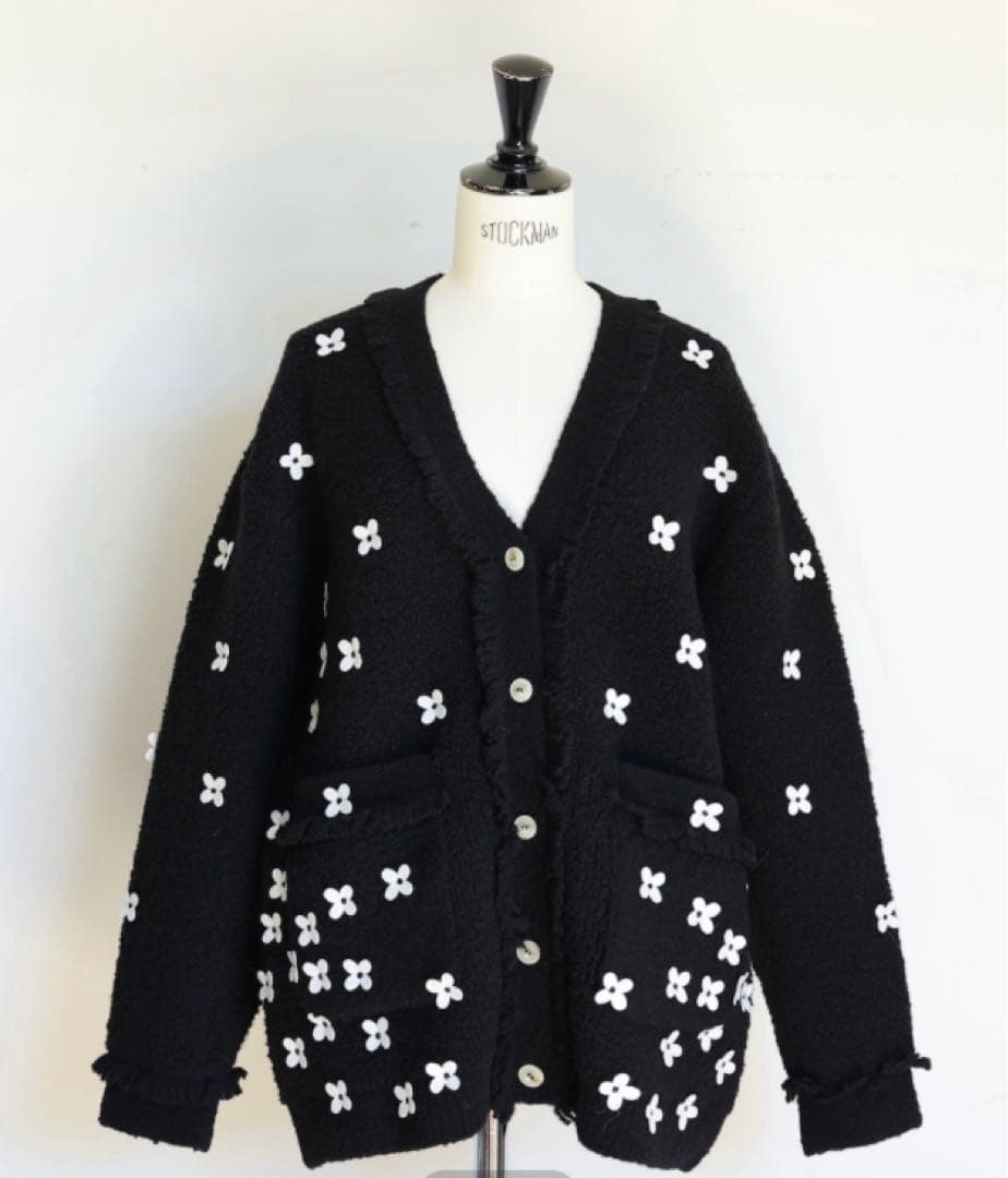 8日のみ！ジプソフィア gypsohila カーディガン　花柄　ブラック