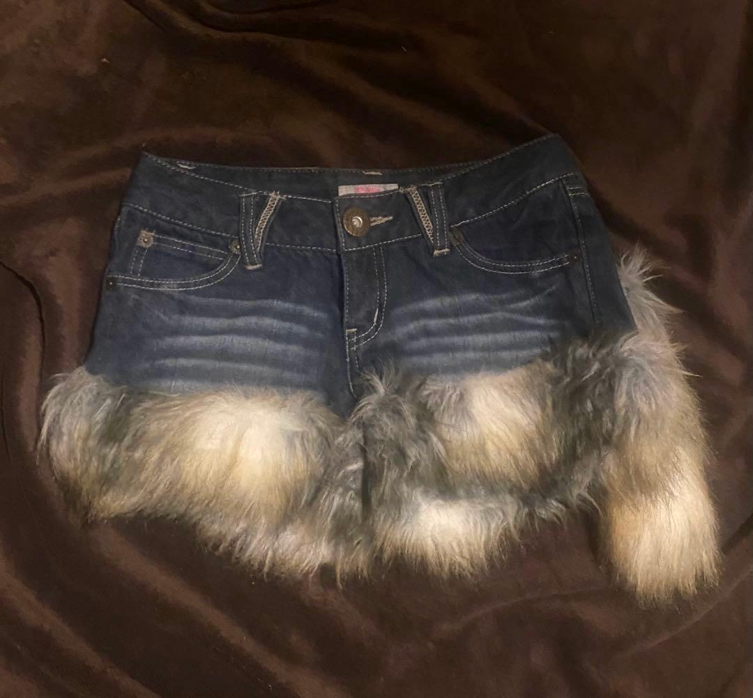 00s 平成ギャル　ショートパンツ　ファー　フェアリーグランジ　y2k パンク