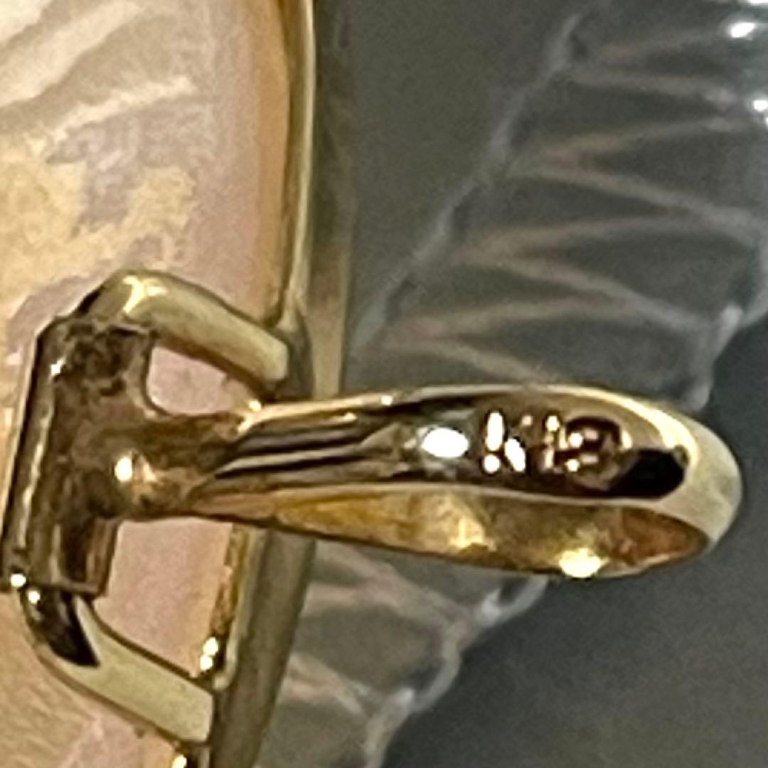 カメオブローチ K18 貴婦人 花 シェル アンティーク調