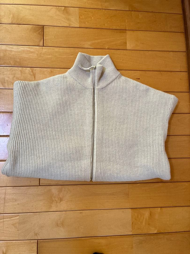 APSTUDIO ジップ　ニット　ブルゾン　ナチュラル