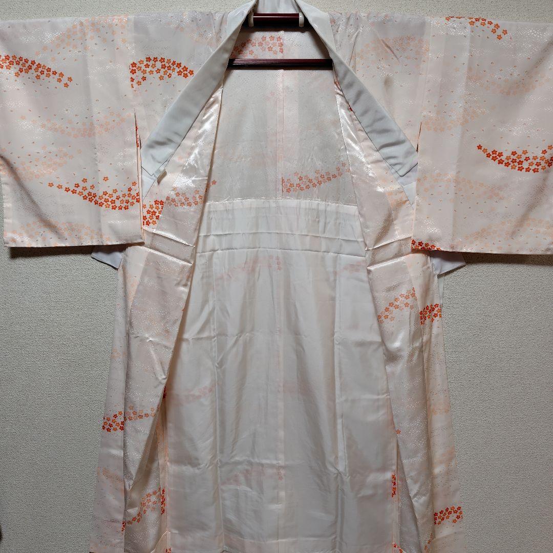 長襦袢　紙人形　半衿付　単衣　洗える　プレタ長襦袢　シルック　衣紋抜き　美品