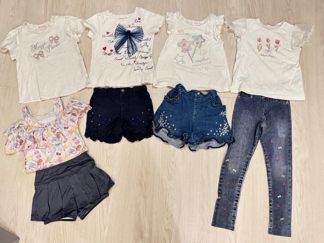 mezzo piano、サイズ130cm、夏服+水着セット