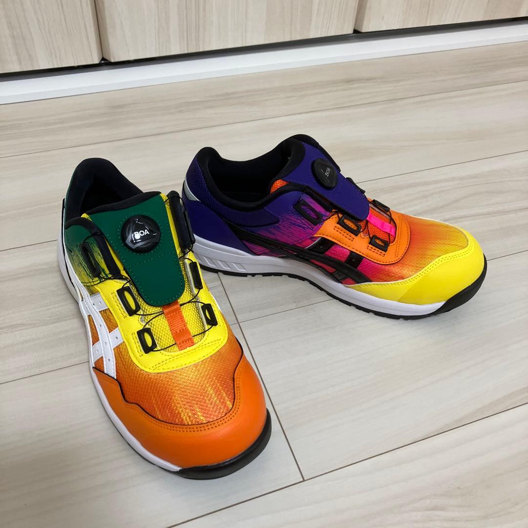 アシックス安全靴　限定色ハバネロ/ホワイト&イエロー/ブラック　オリジナル