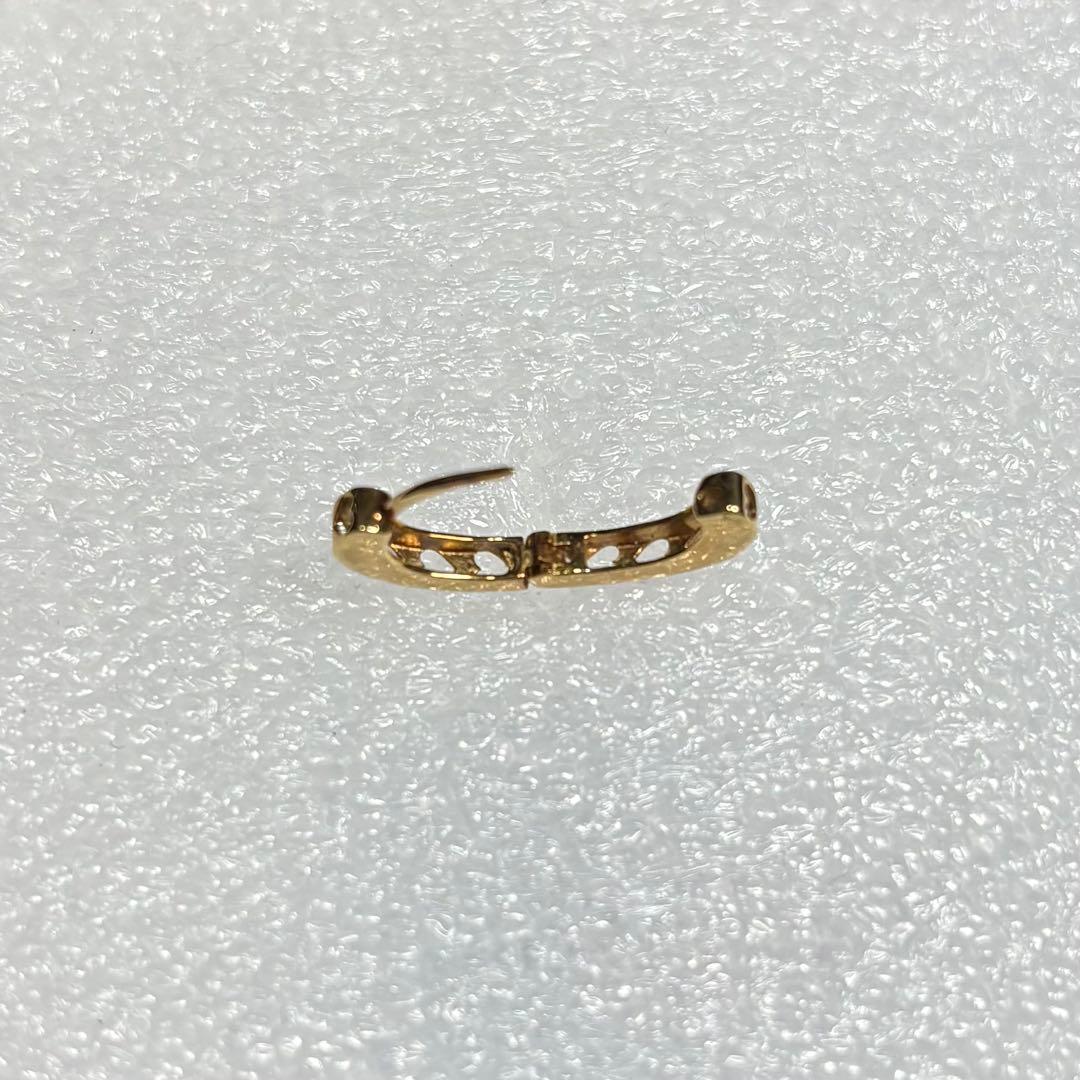 片耳のみ　K18 フープピアス　ハート18金 18k ゴールド製　中折れ式