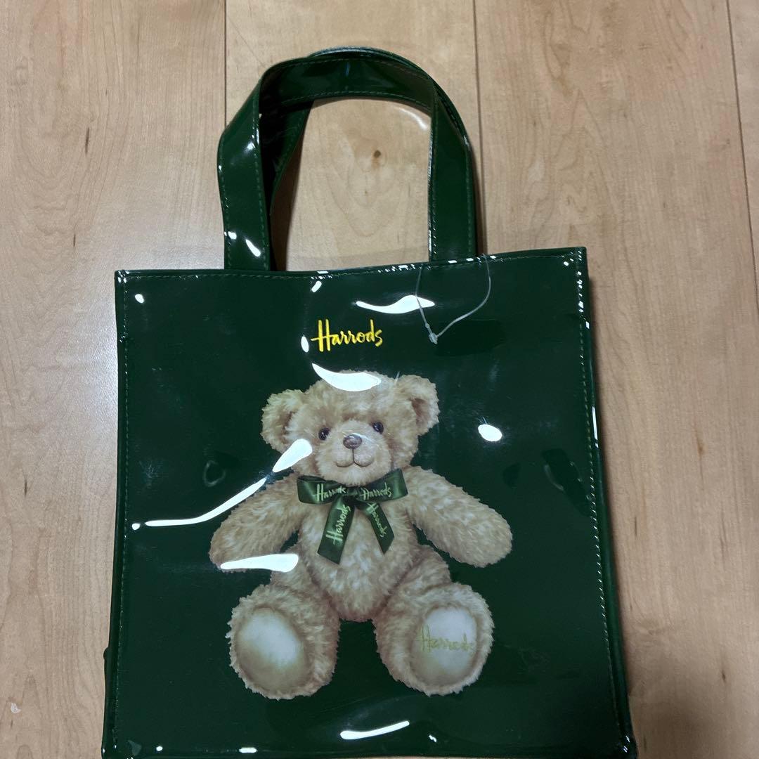 Harrods エコバッグ ダークグリーン クマ