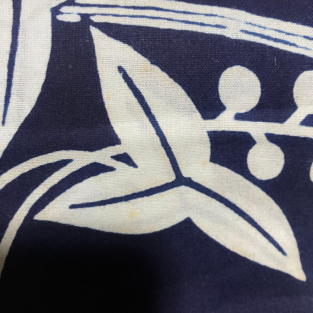 y*i様 新品保管品　「竺仙」浴衣反物 コーマ紺地染 流水にオモダカや菖蒲