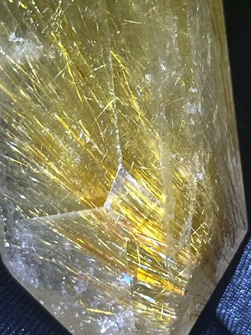 ルチルクォーツ　ダブルポイント　六角柱　天然石　ポイント　ルチル