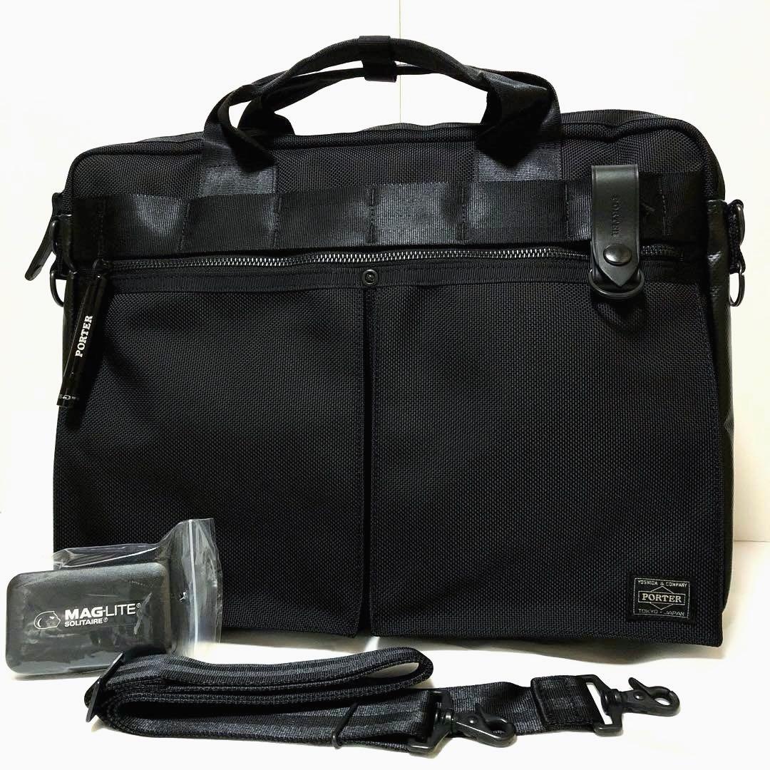 新品同様✨現行タグ ポーターヒートビジネスバッグ2way A4可 黒 吉田カバン