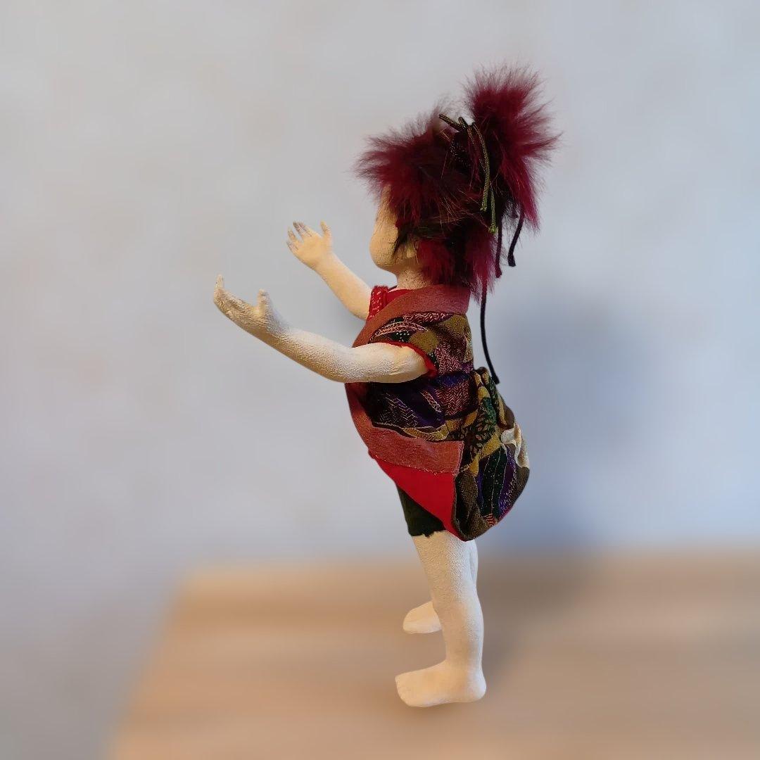 人形 「生きとし生けるもの」創作人形 布貼りハンドメイド