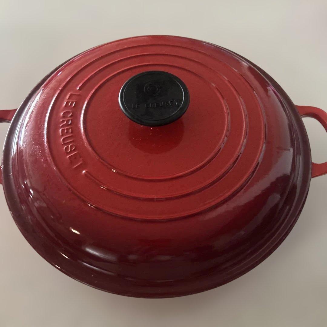 美品ル・クルーゼ　ビュッフェキャセロール 26 レッド
