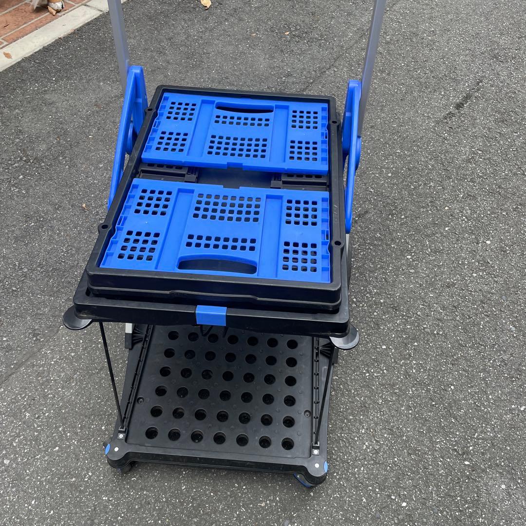 折りたたみ式カート ショッピングカート ダブルレイヤートローリー/ヤ