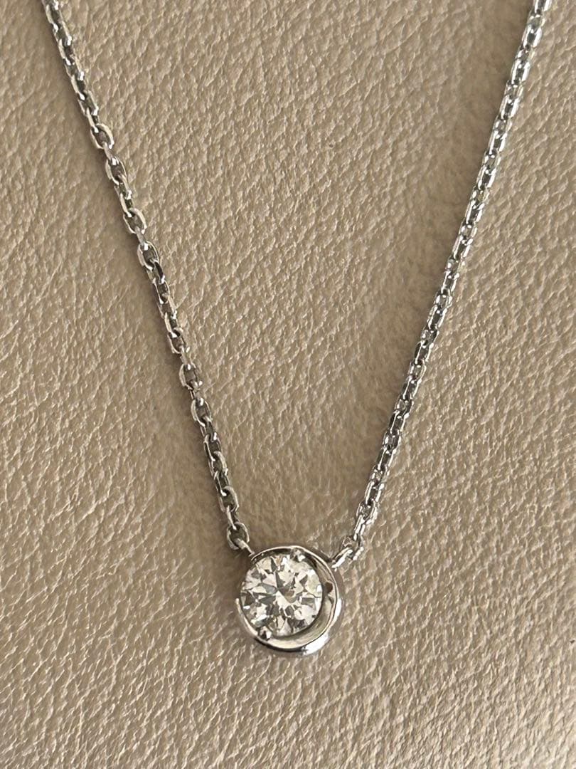 スタージュエリー　ムーンセッティング　ダイヤ0.1ct ネックレス　PT950