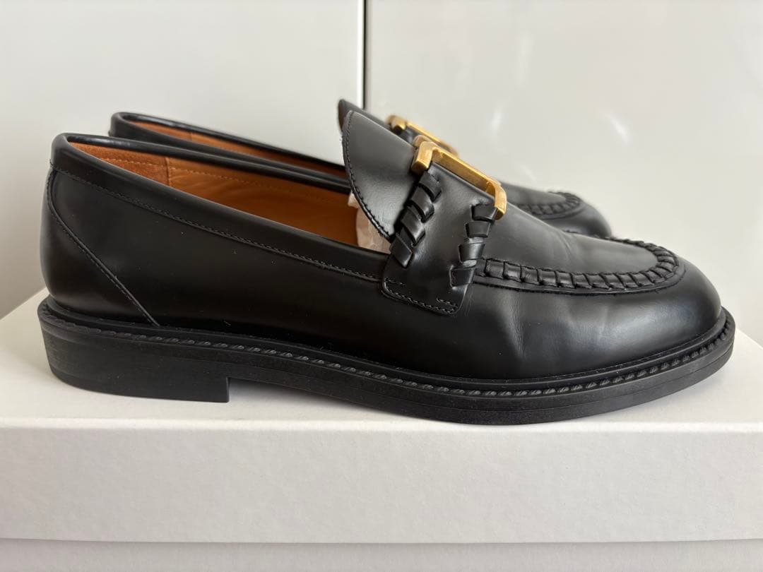 Chloé MARCIE ブラックレザー ローファー 24cm 【ほぼ新品】