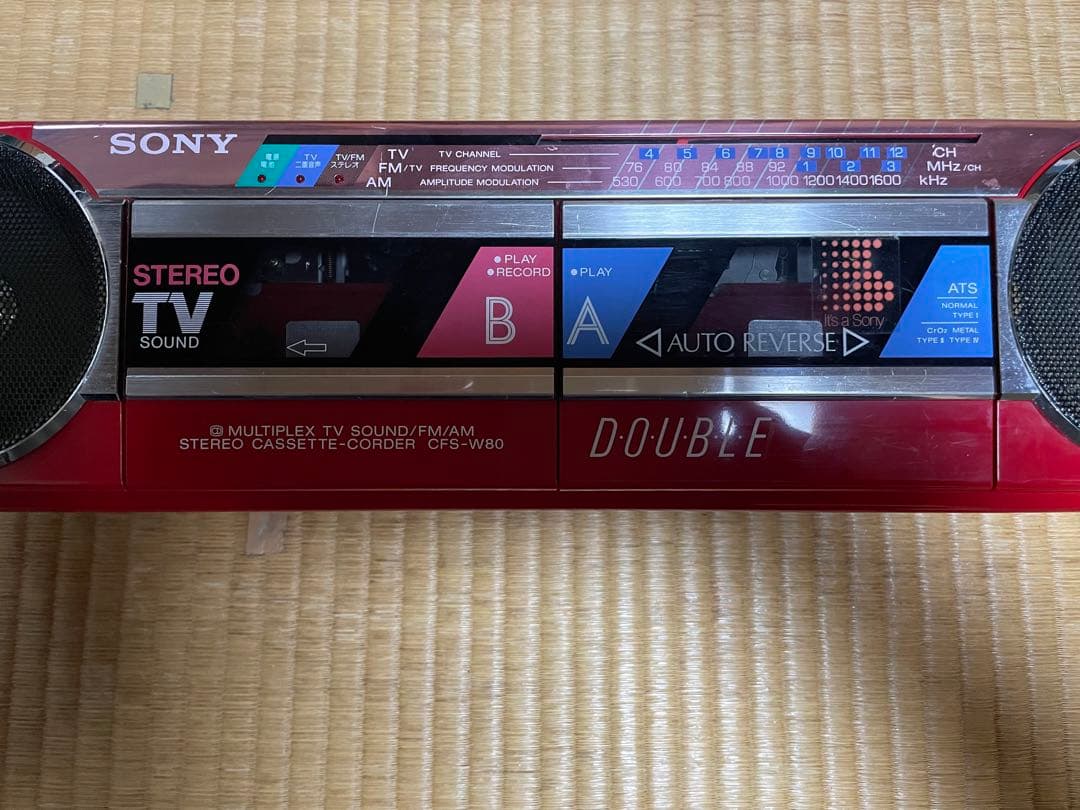 終わりますよ‼️ 超貴重❗️奇跡‼️SONY CFS-W80 昭和レトロ ラジカセ　赤