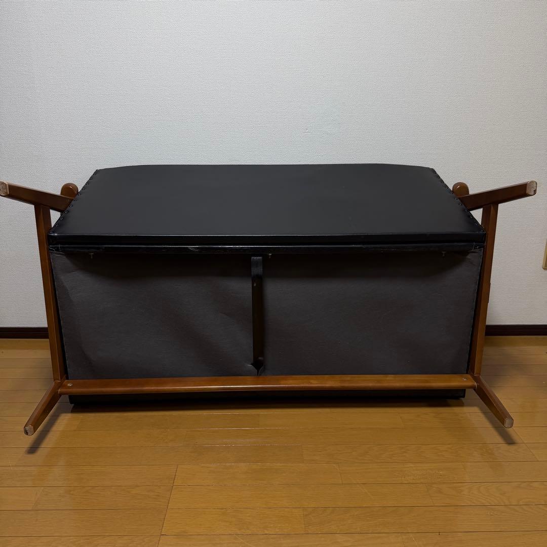 カリモク６０　Kチェア　２シーター　karimoku　レザー　ブラック　２人掛け