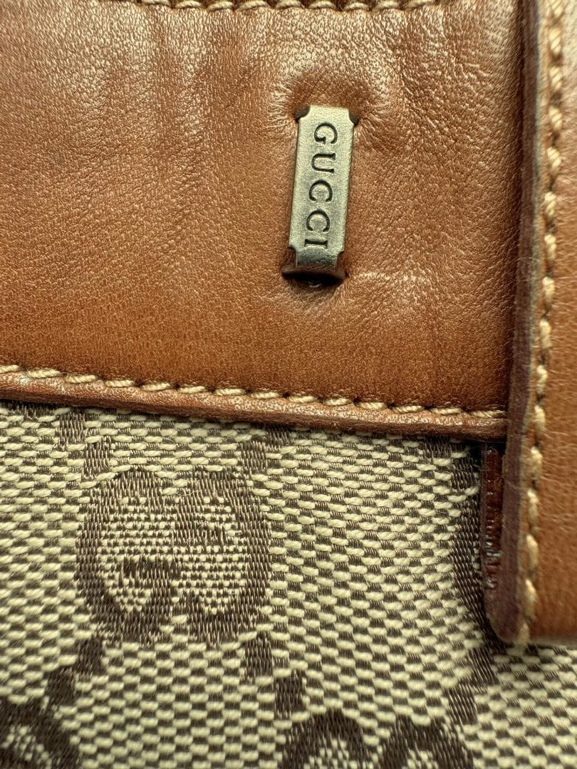 GUCCI レザー トリム付き GG キャンバス ショートパンツ サイズ38