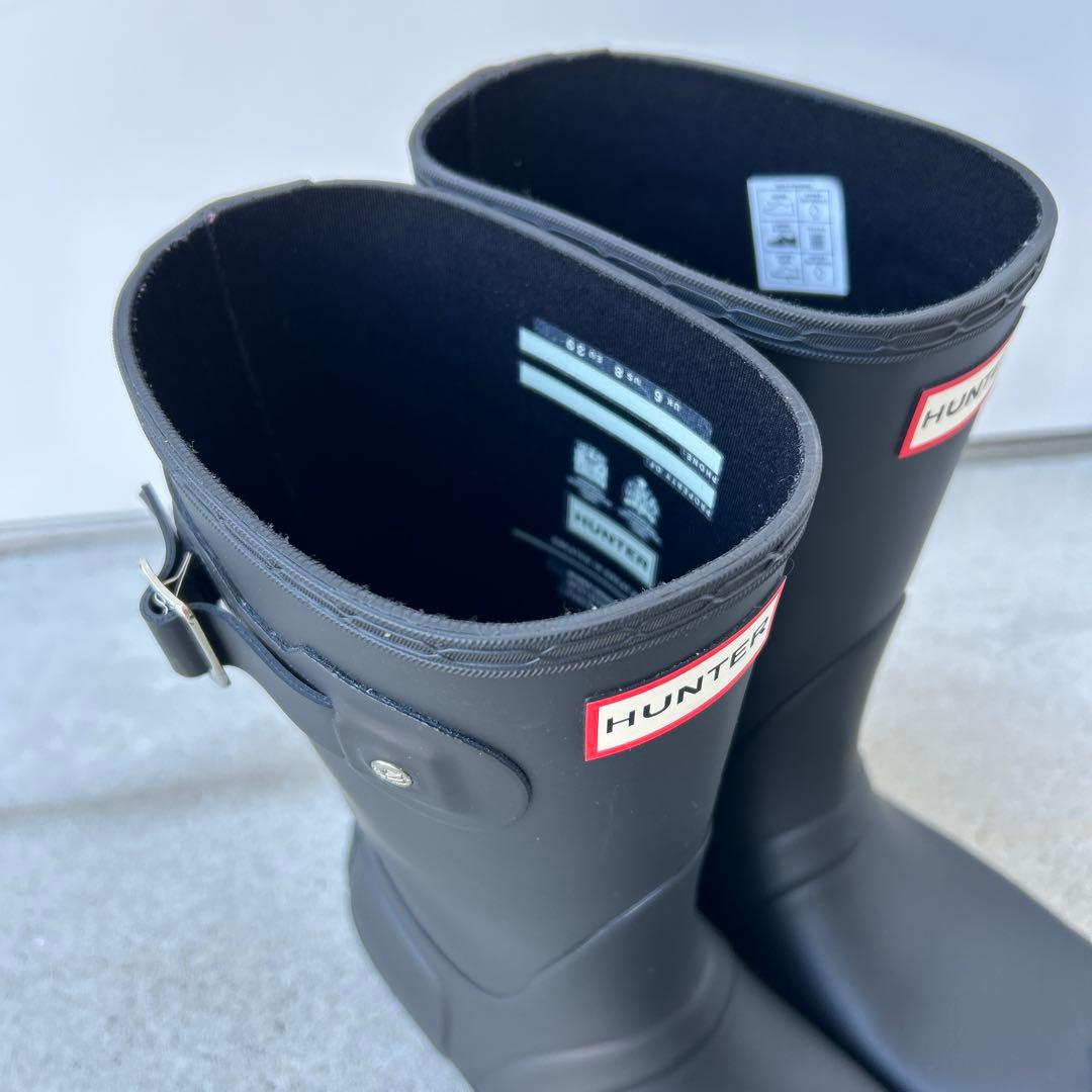 HUNTER(ハンター) レインブーツ ミドル25.0㎝、ブラック、黒