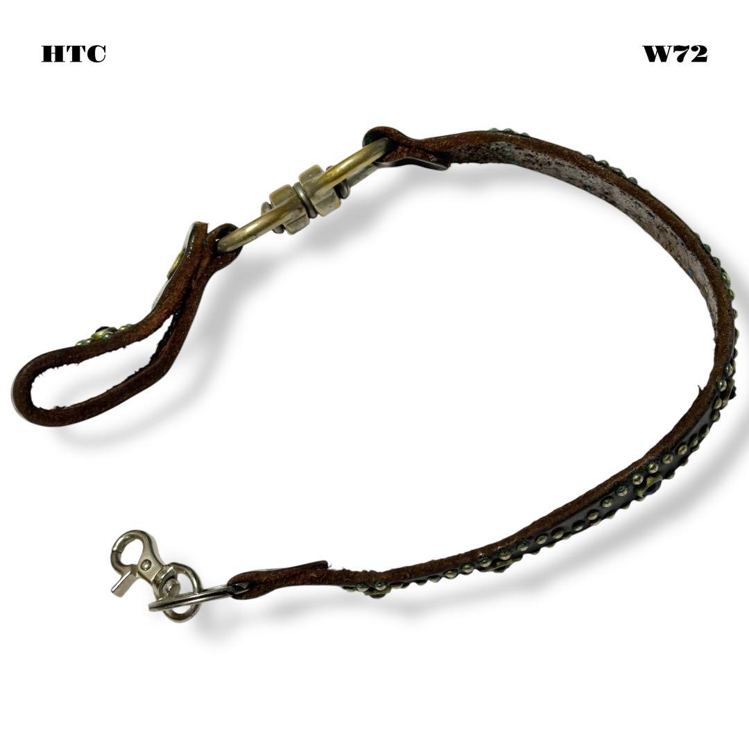 ★限定出品★ HTC ウォレット チェーン レザー スタッズ ブラック 黒青赤銀