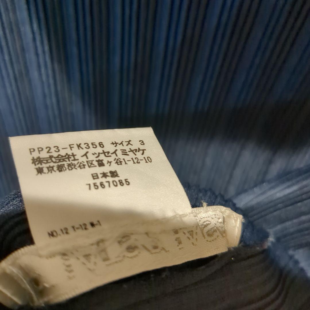 大きい L プリーツプリーズ イッセイミヤケ タートル カットソー 紺