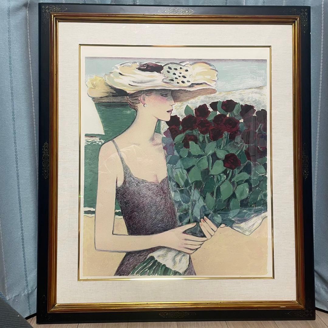 J・ピエール・カシニョール 浜辺のブーケ リトグラフ 絵画 希少