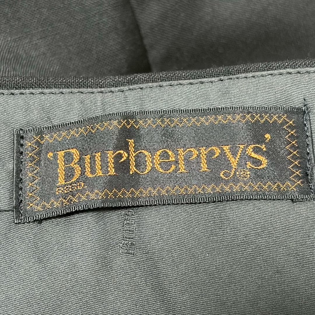 90s Burberry センタープレス ブラック ウールスラックス PM221