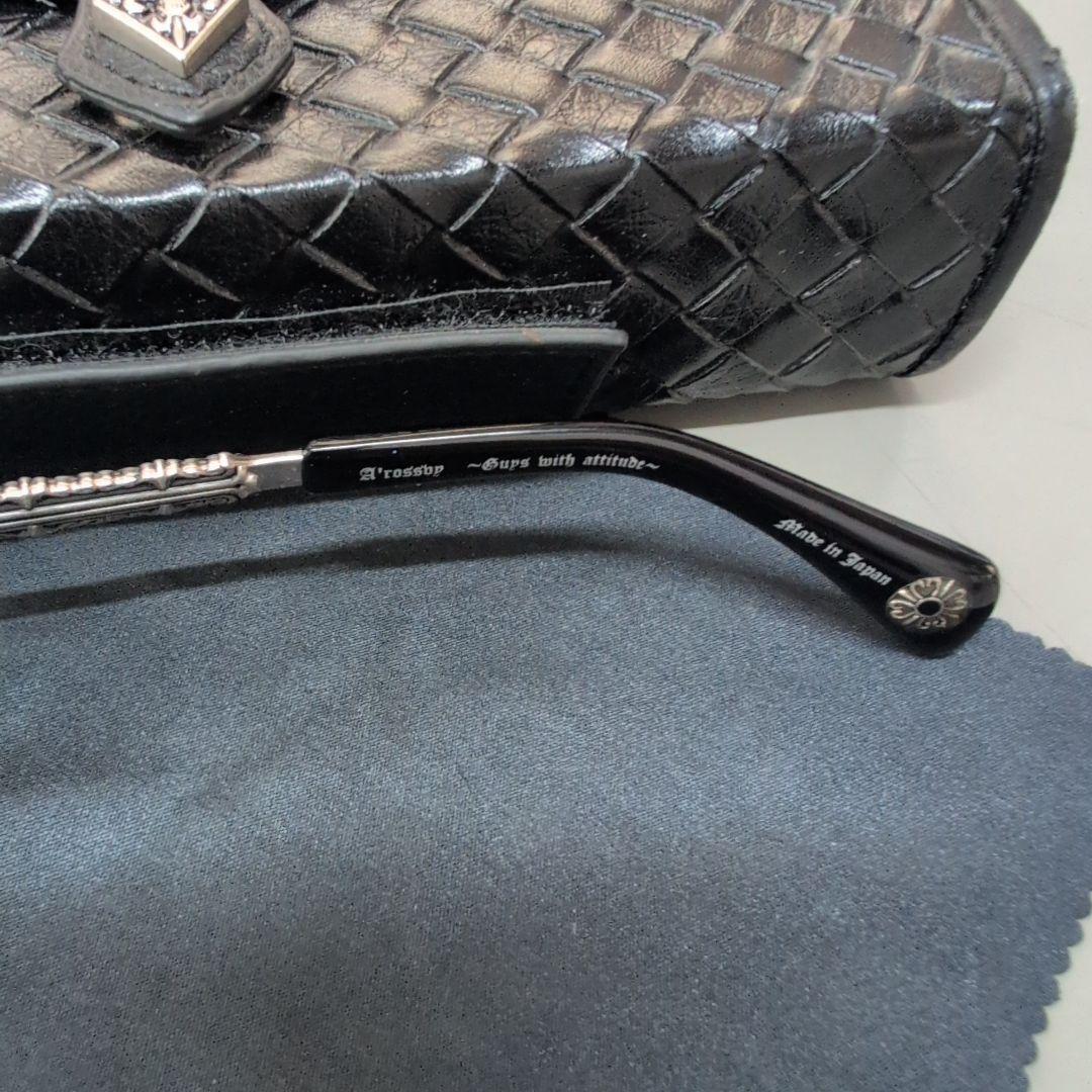 A'rossby 　９２５シルバー　サングラス ブラック　美品２０９２５１１０３