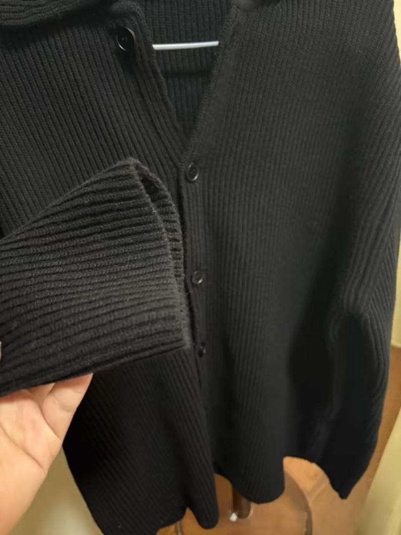 AURALEE ブラックリブ編みカーディガン 5