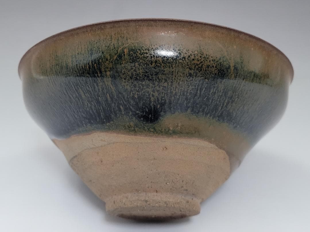 黑釉 窯変紋 天目 茶碗 宋元時代 幅約12.6cm