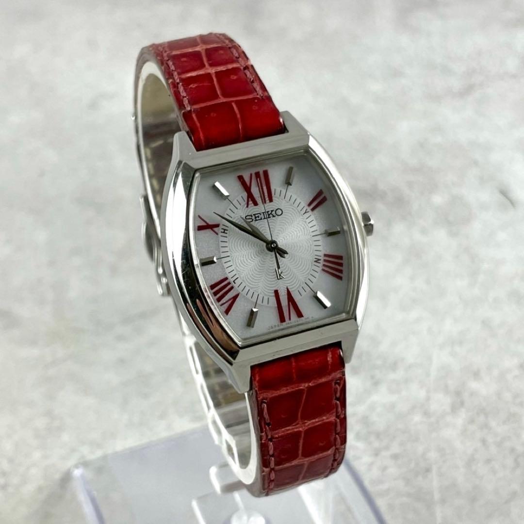 箱付き✨ SEIKO LUKIA クロコダイルレザー 時計 ソーラー 赤 レッド