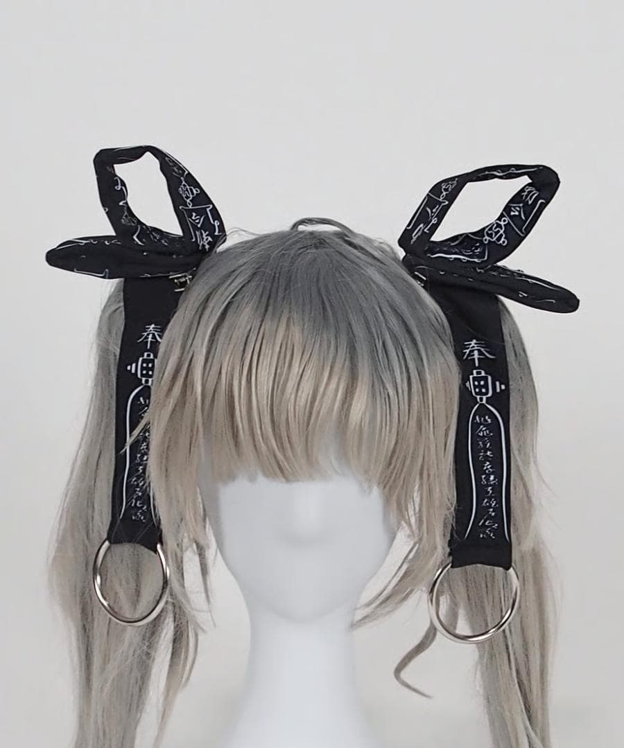 《キョンシーお札リボンクリップ》BLACK