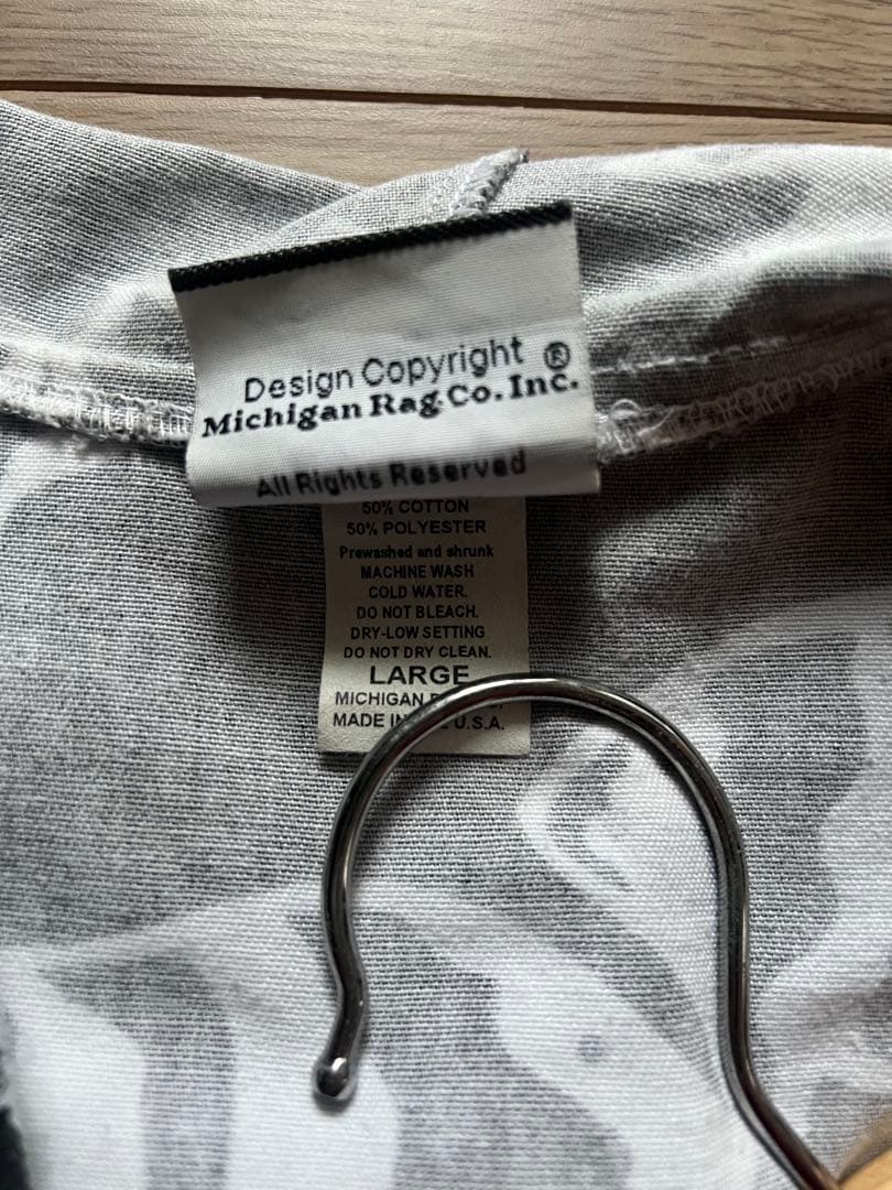 80s 90s Michigan rag ミシガンラグ 魚 総柄 usa製 L