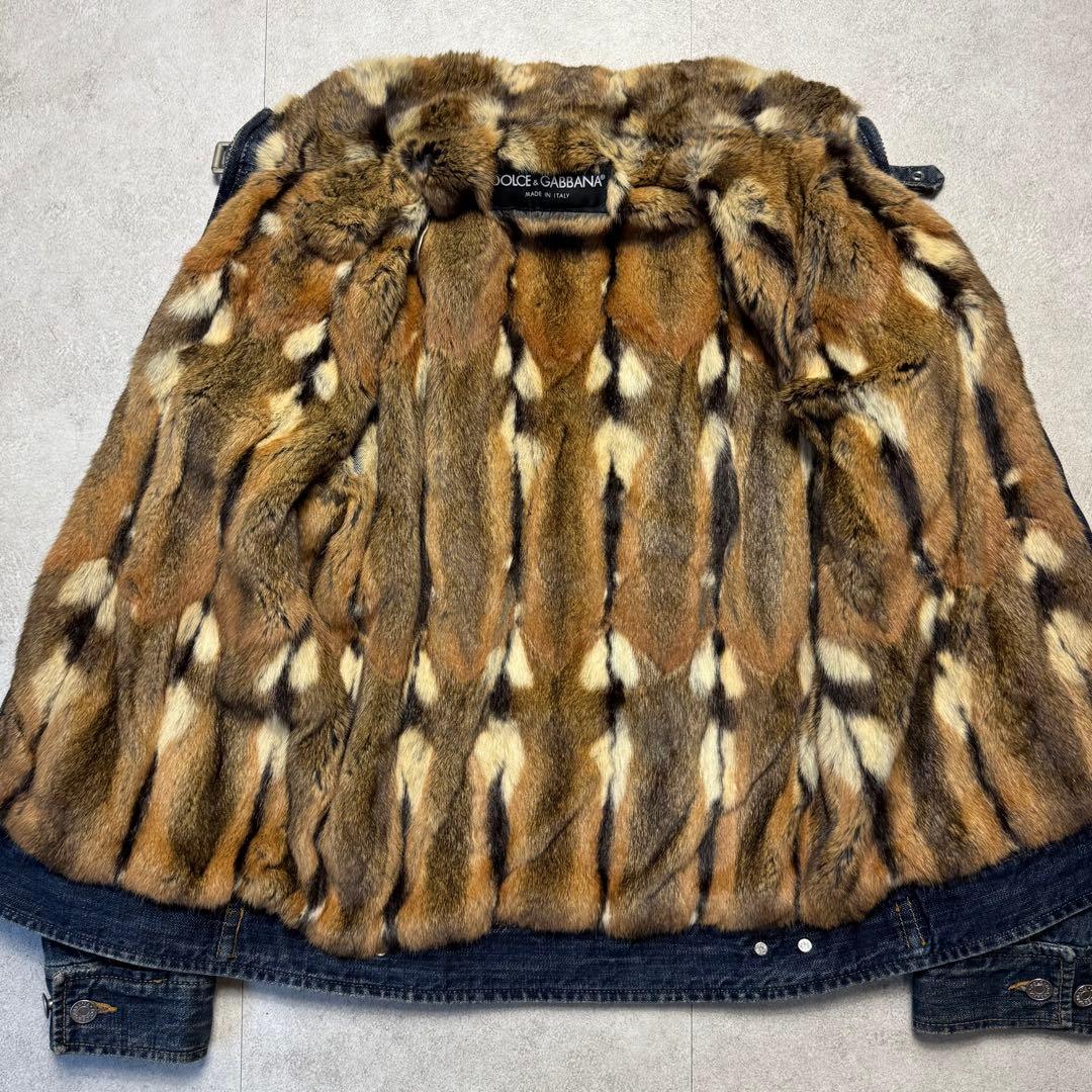 Dolce&Gabbana ハムスター ファー デニム ジャケット